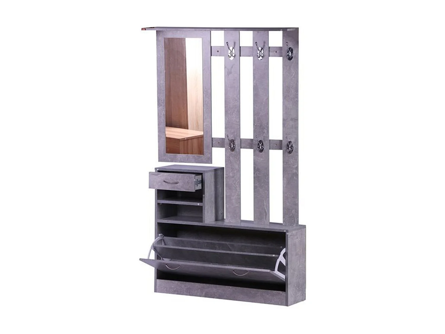 Conjunto muebles de entrada gris 90x22x116cm HOMCOM
