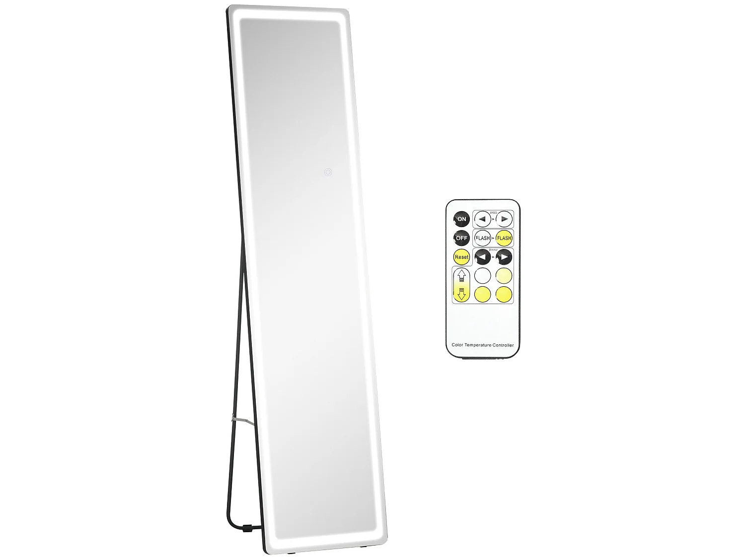 Espejo de pie plata y negro 40x37x157.5 cm HOMCOM