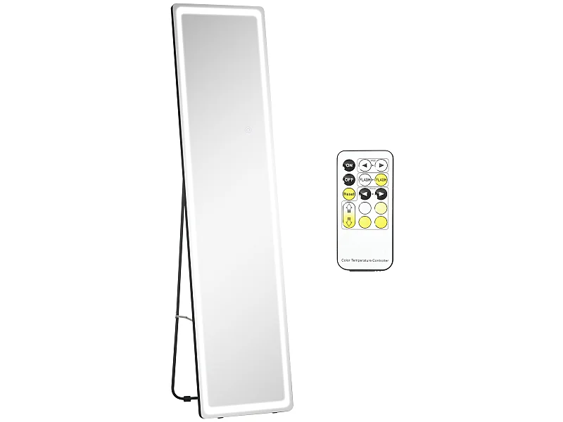 Espejo de pie plata y negro 40x37x157.5 cm HOMCOM