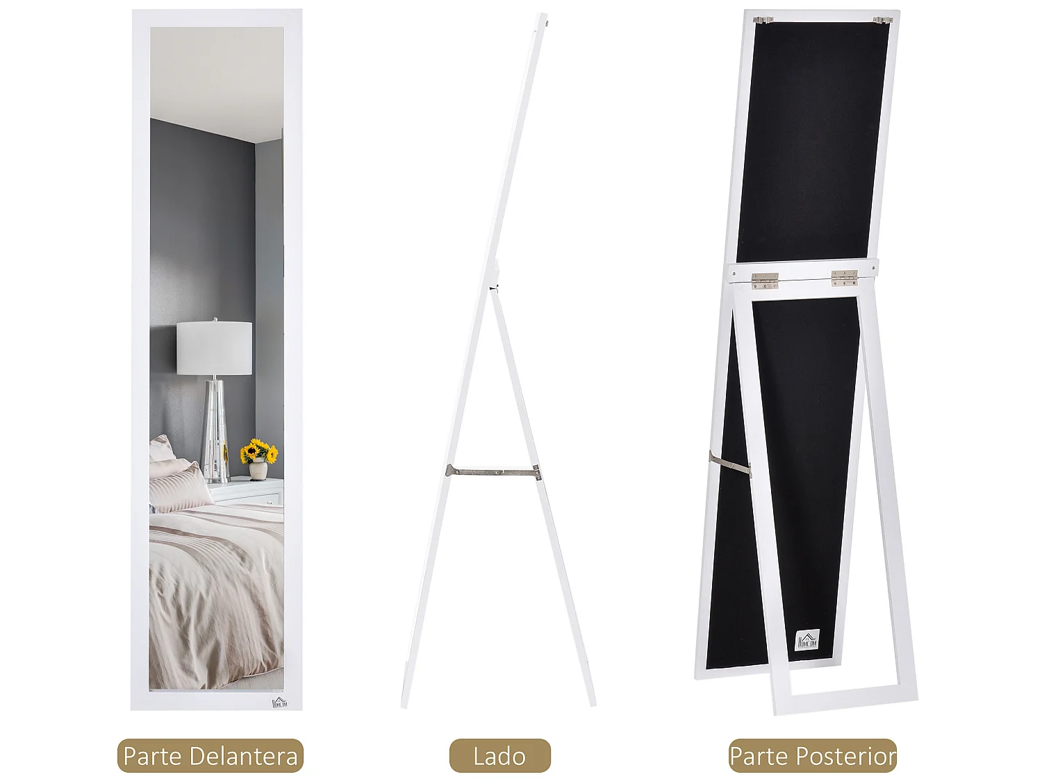 Espejo de pie blanco 37x37x154 cm HOMCOM