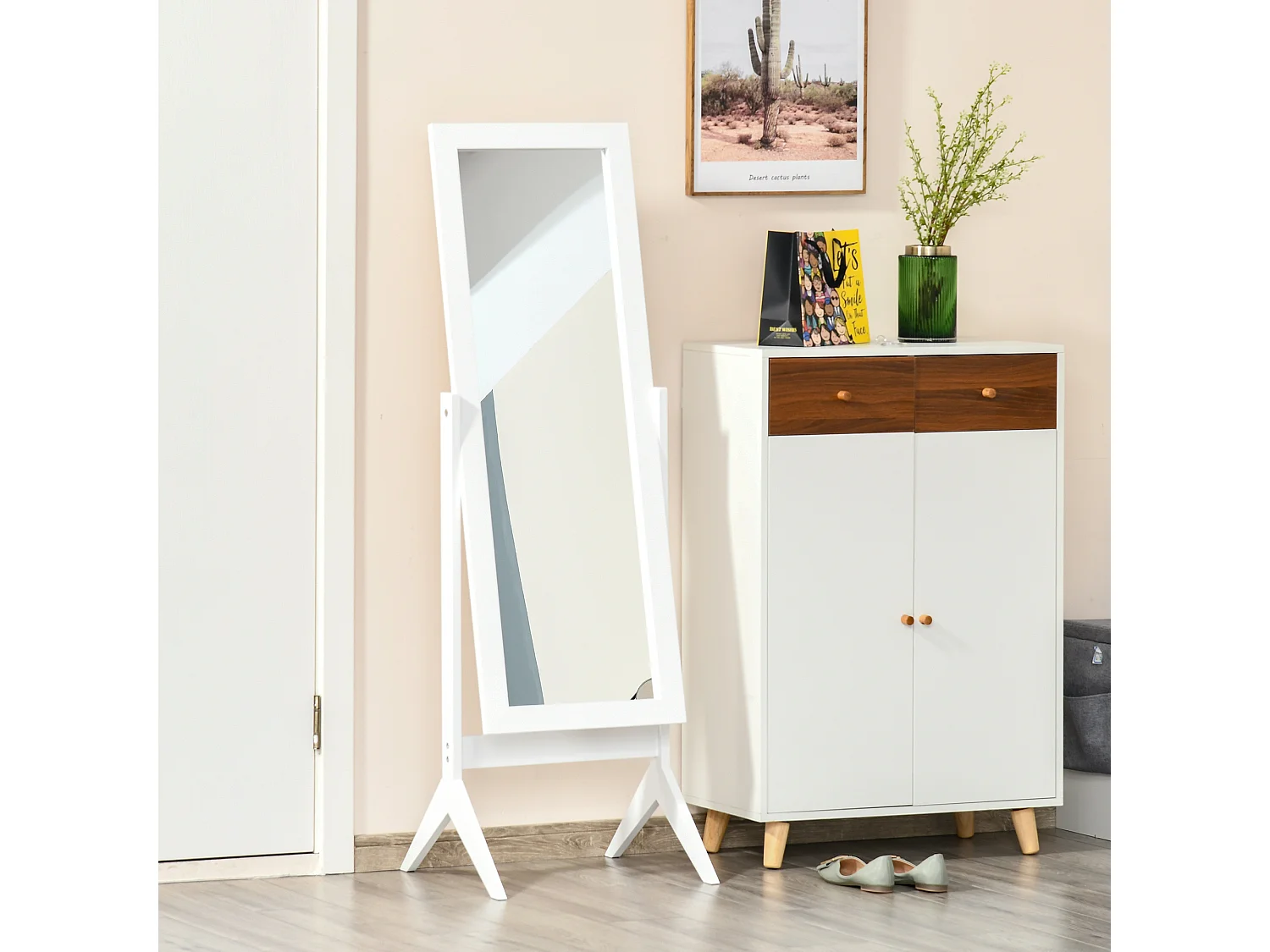 Espejo de pie blanco 47x46x148 cm HOMCOM