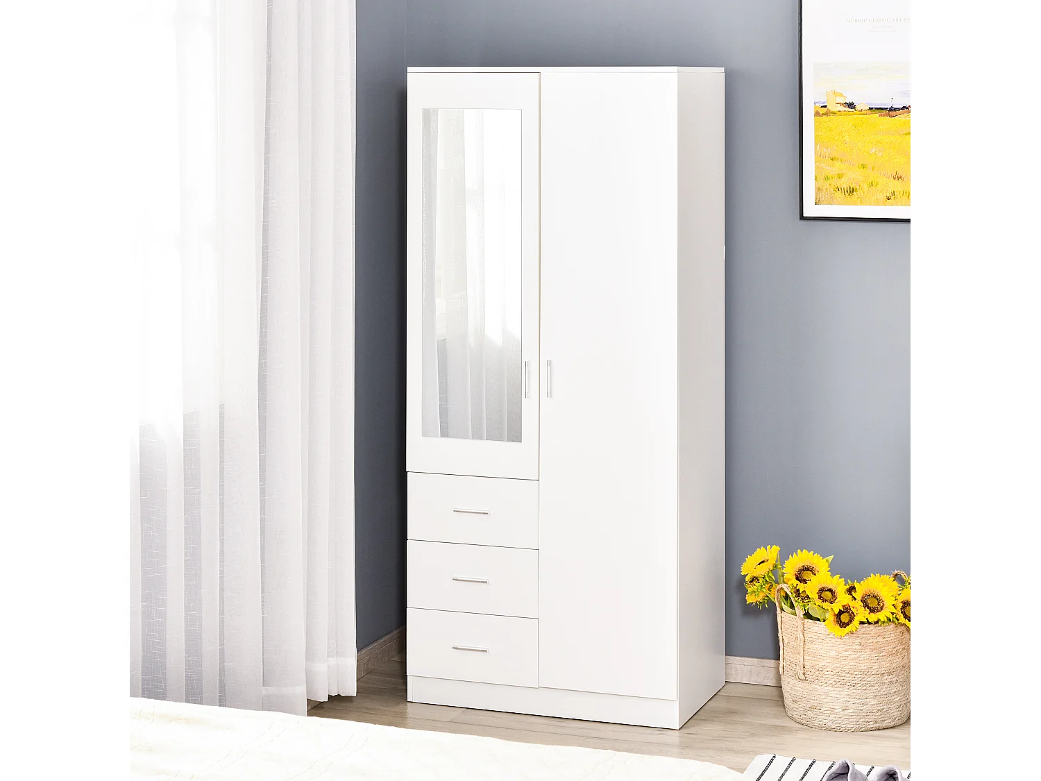 Armario blanco 80x50x180 cm HOMCOM