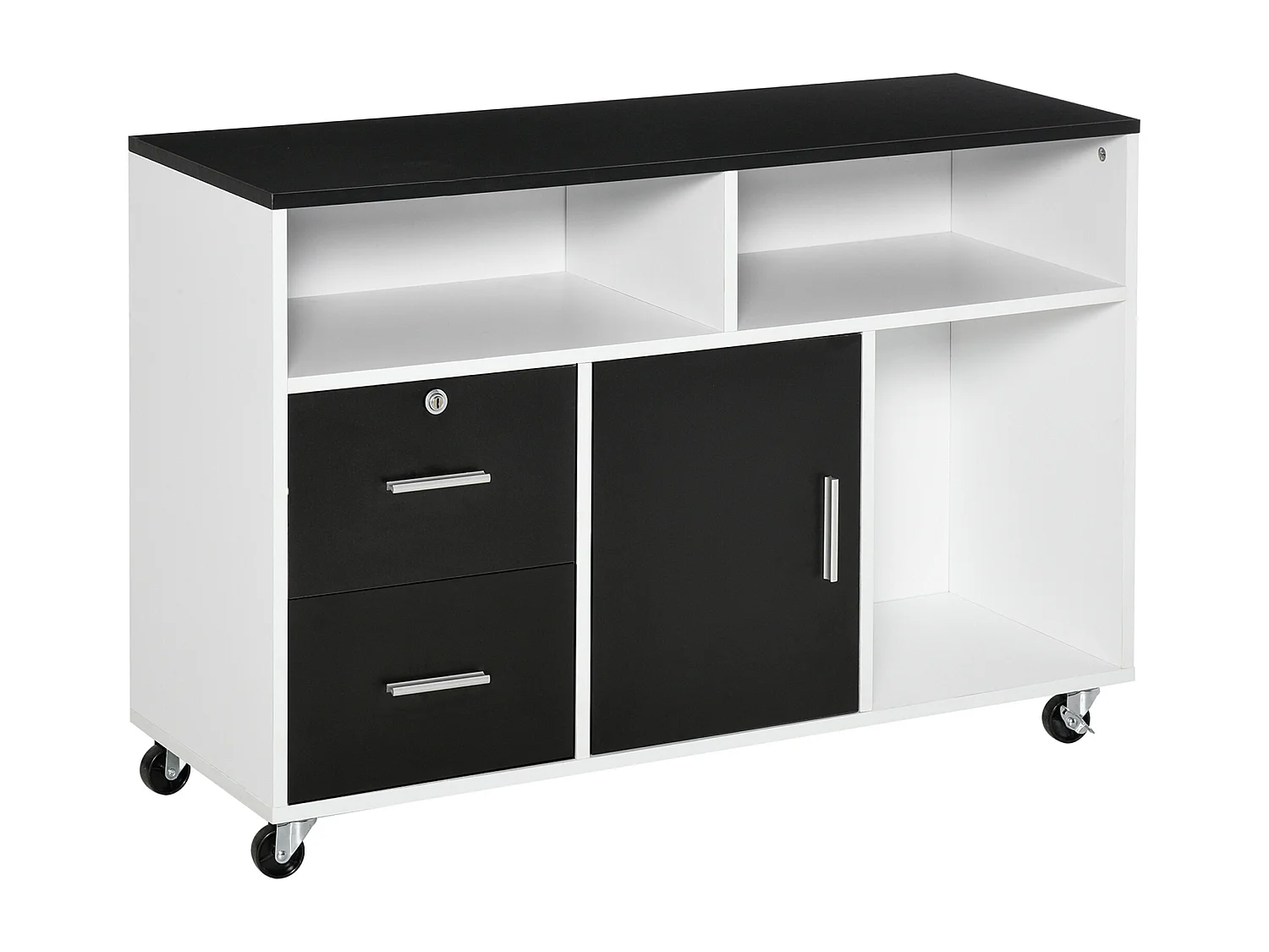Mueble archivador negro 100x35x65 cm HOMCOM