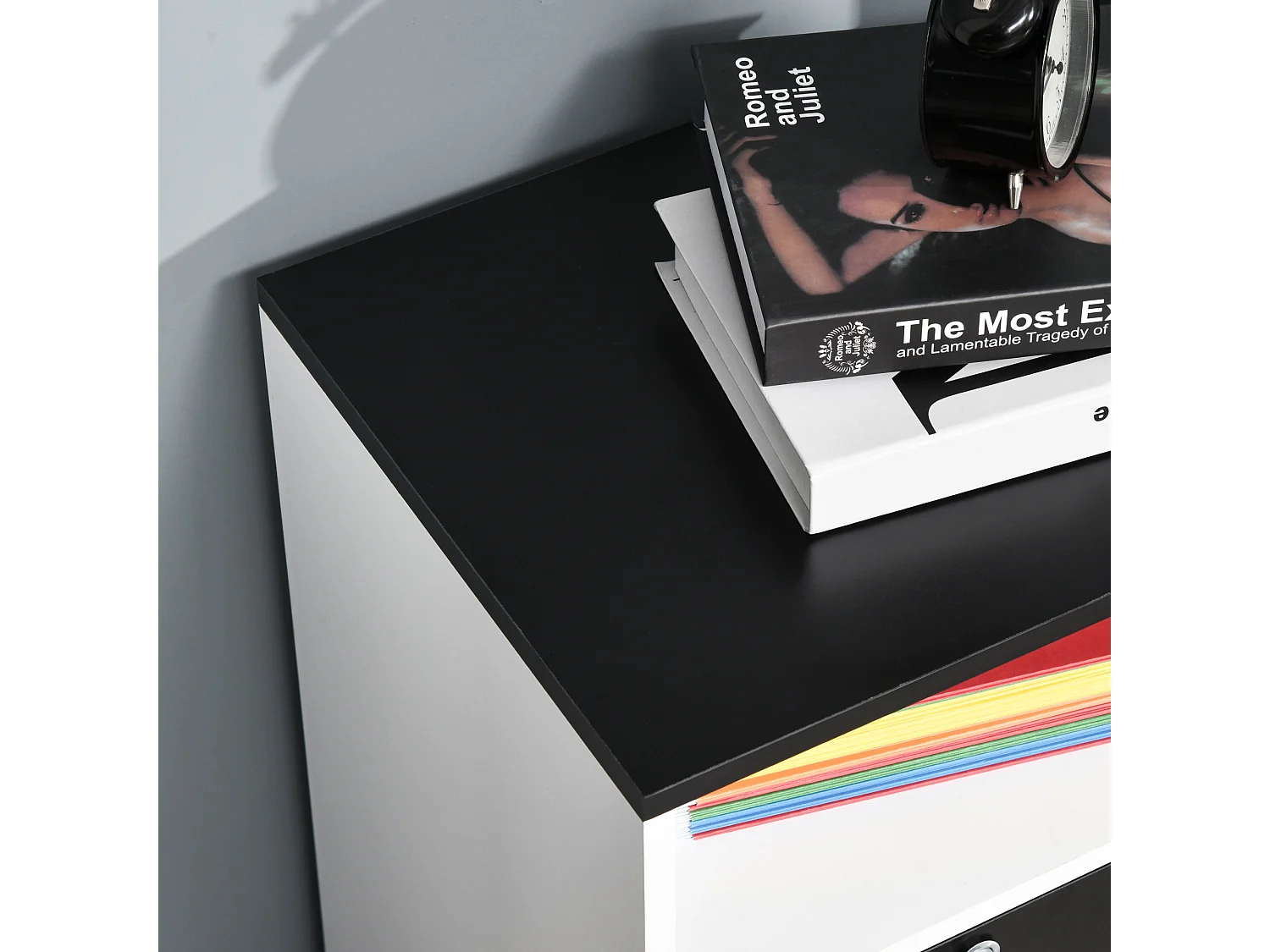 Mueble archivador negro 100x35x65 cm HOMCOM