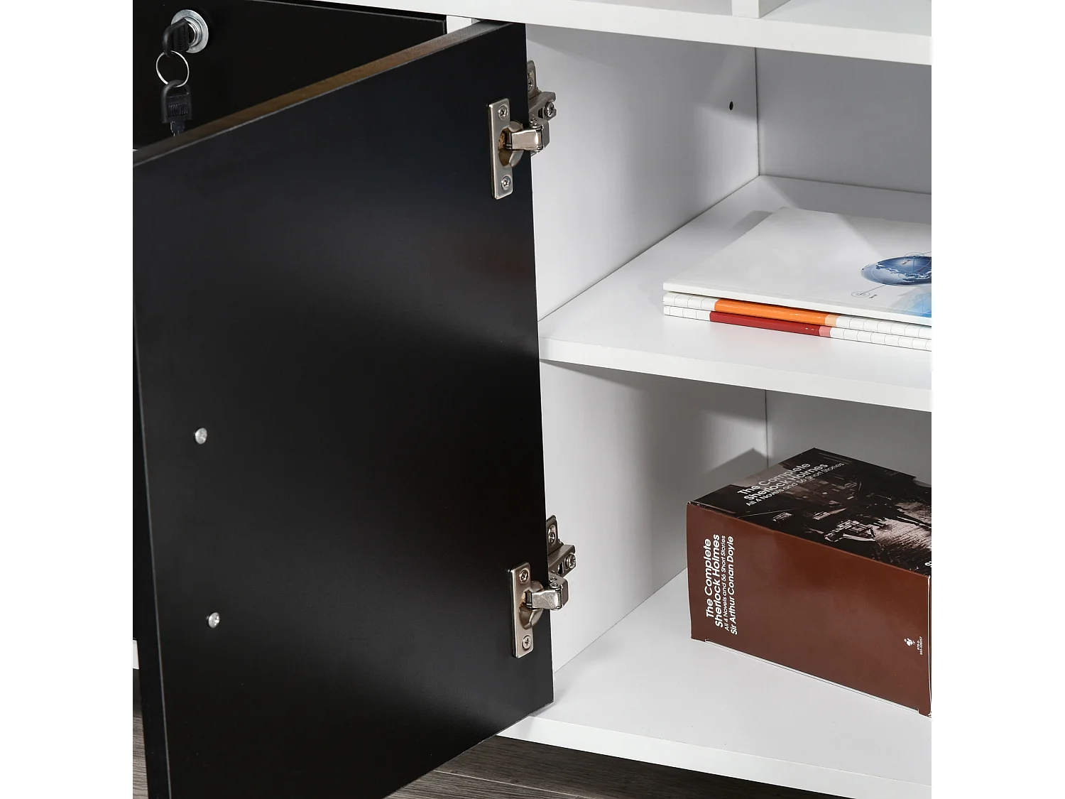Mueble archivador negro 100x35x65 cm HOMCOM
