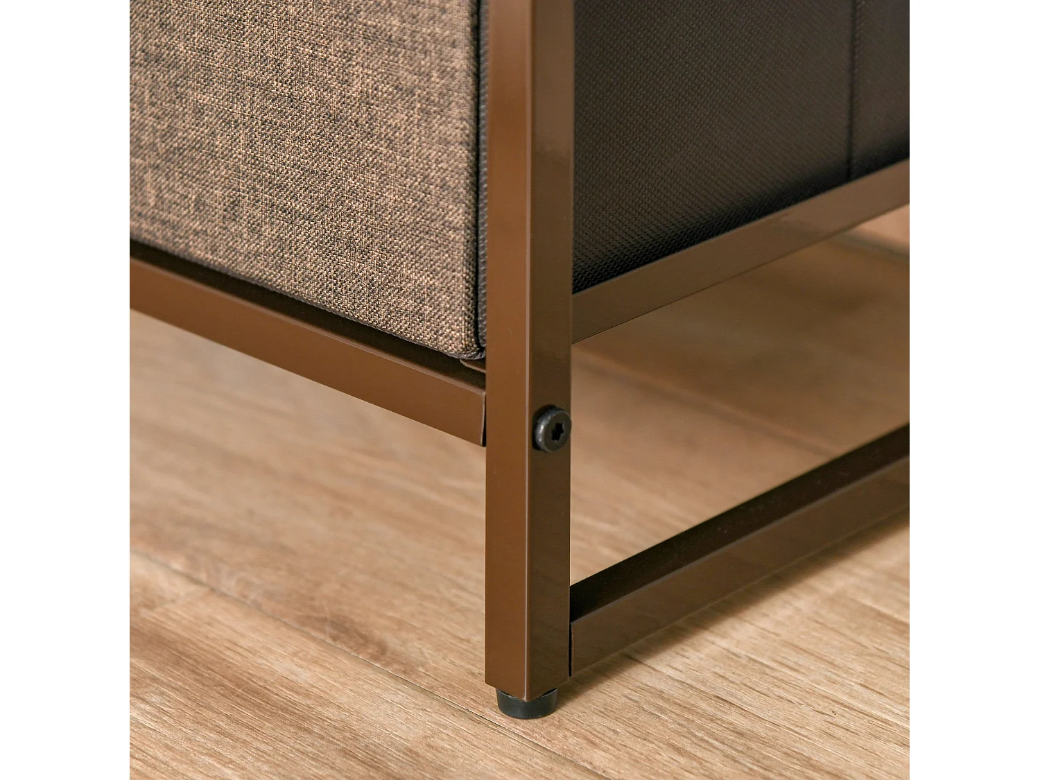 Cómoda de tela crema, café y marrón 31x29x99 cm HOMCOM