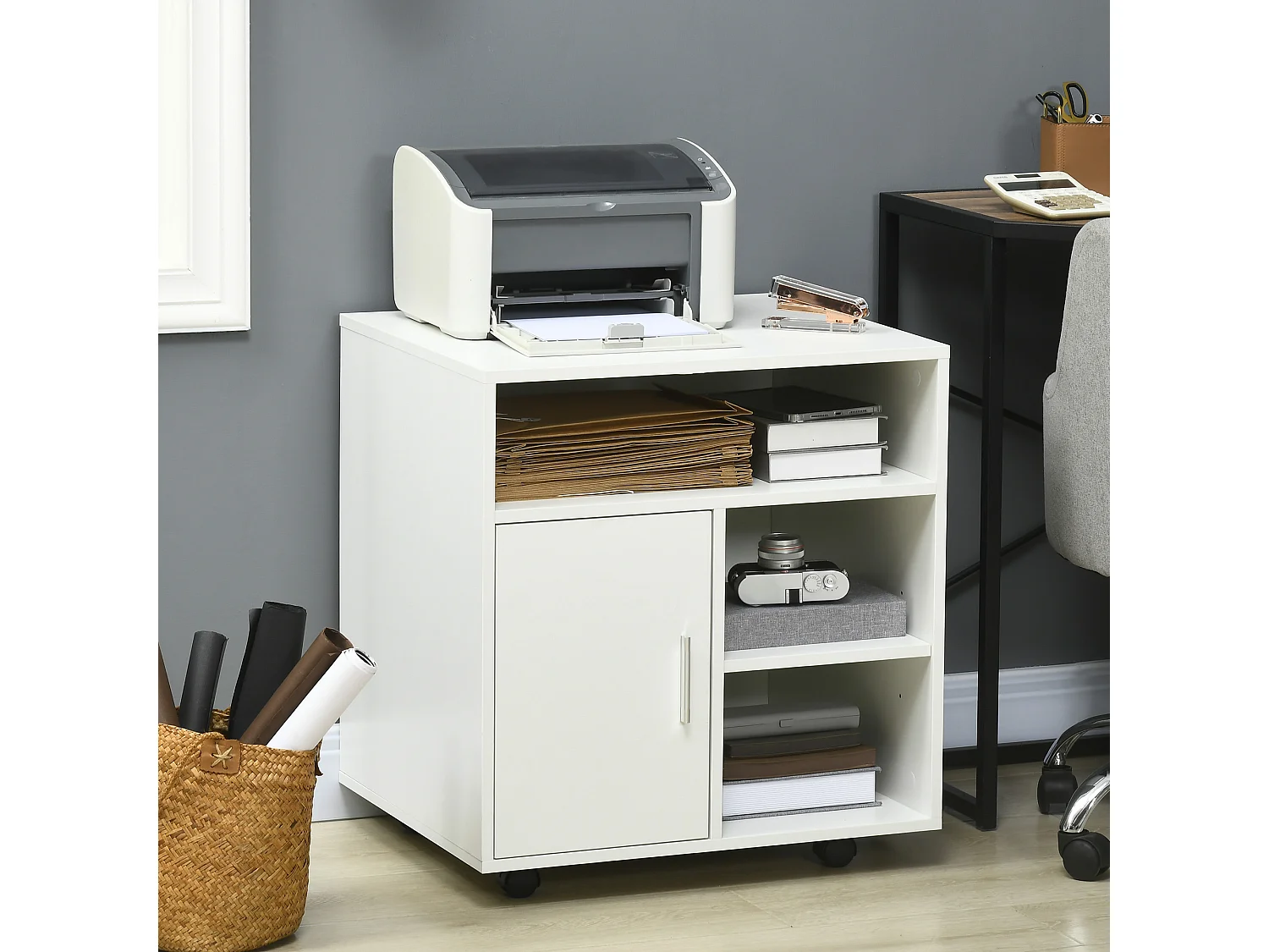 Soporte para impresora blanco 60x50x65.5 cm HOMCOM