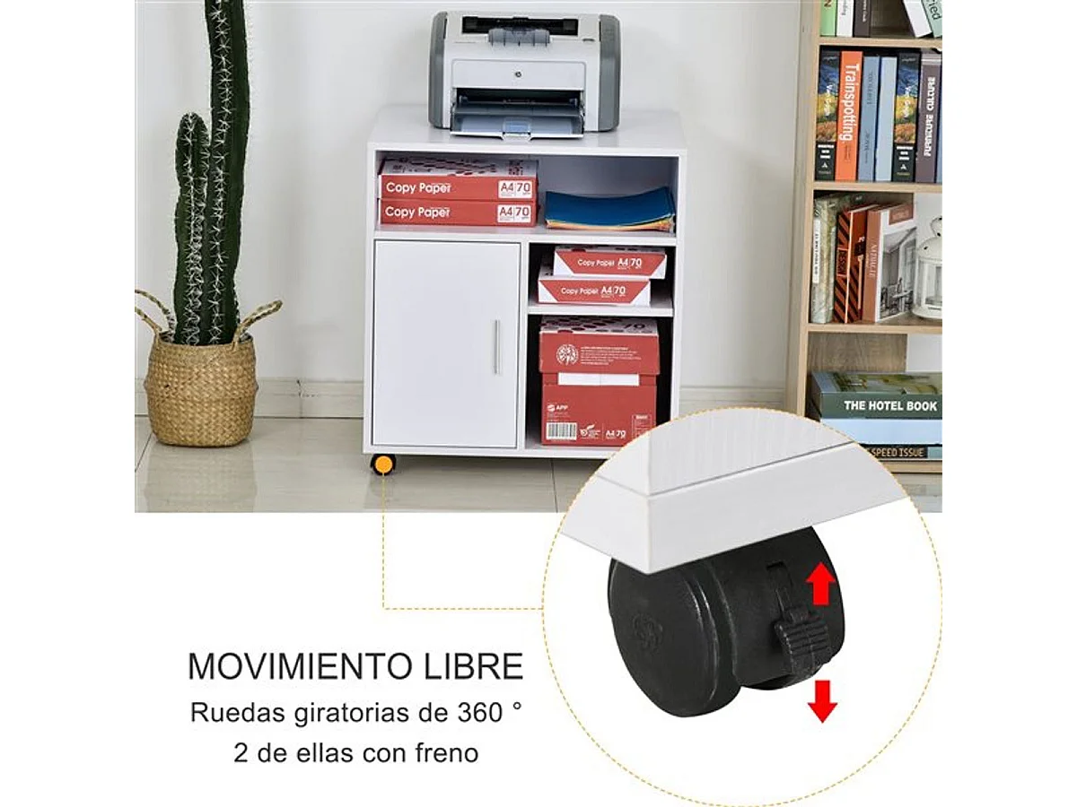 Soporte para impresora blanco 60x50x65.5 cm HOMCOM