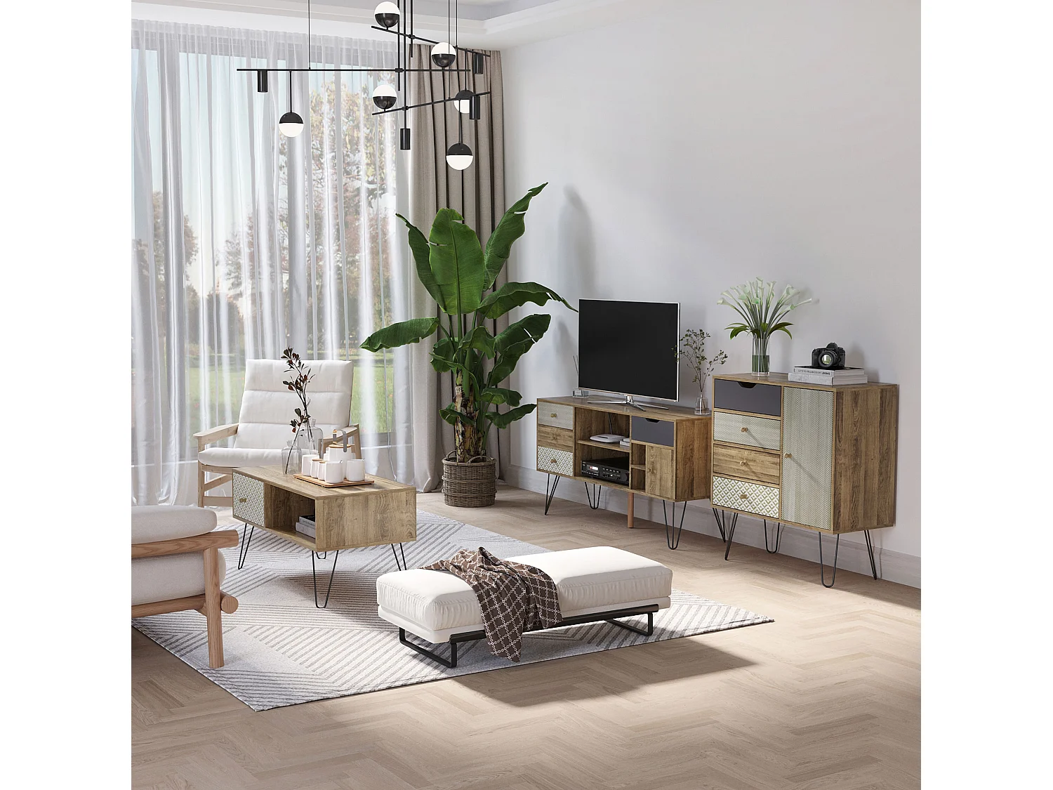 Cómoda con cajones marrón 79x39x86 cm HOMCOM