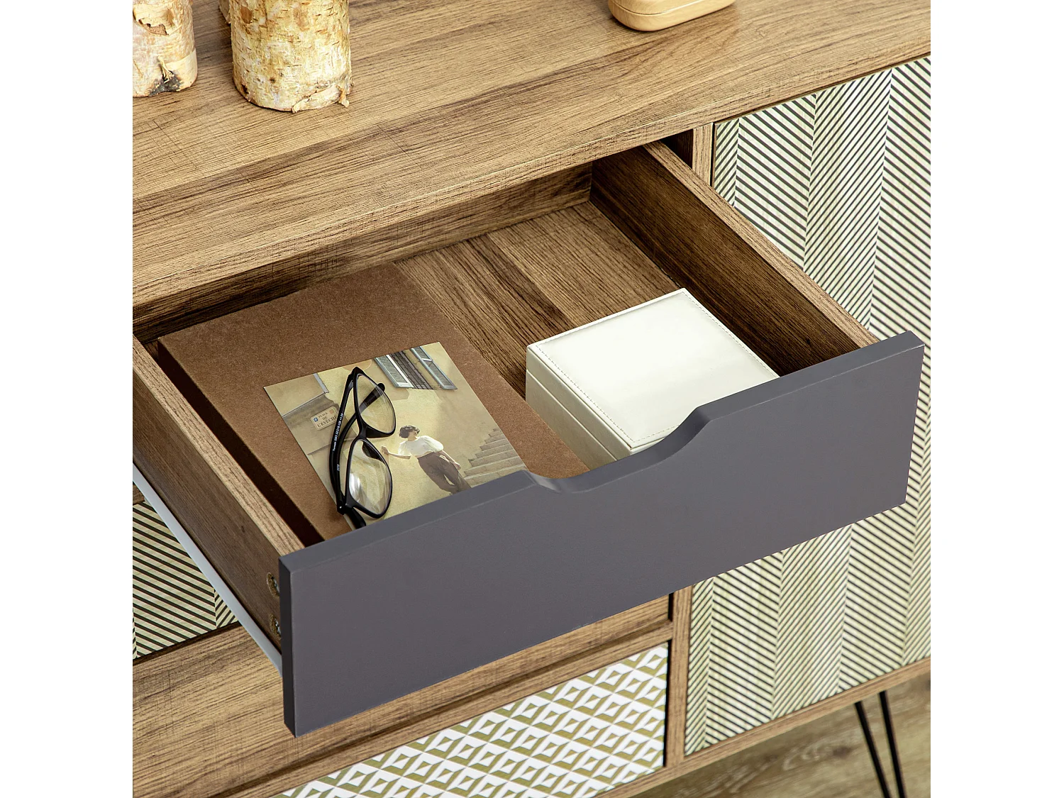 Cómoda con cajones marrón 79x39x86 cm HOMCOM