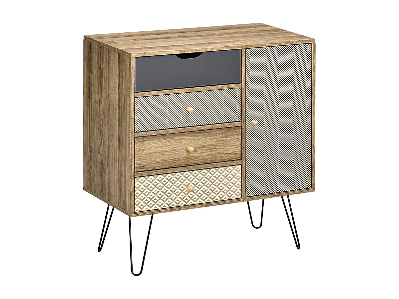 Cómoda con cajones marrón 79x39x86 cm HOMCOM