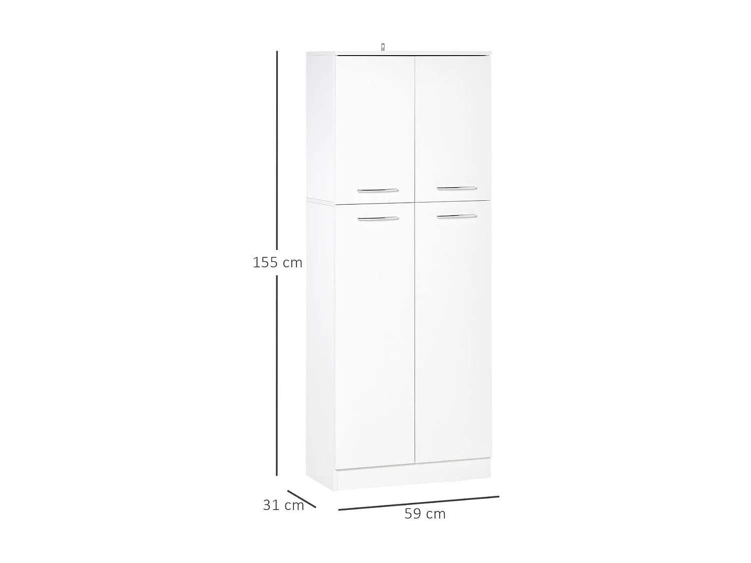Armario blanco 59x31x155 cm HOMCOM