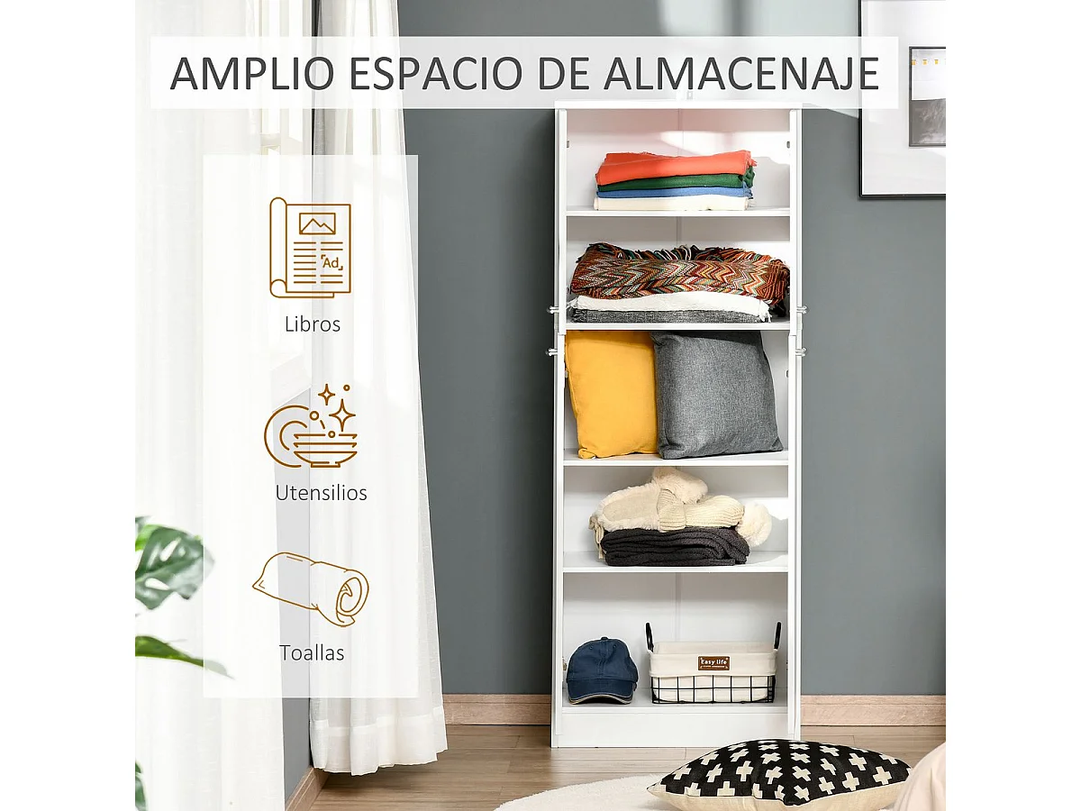 Armario blanco 59x31x155 cm HOMCOM
