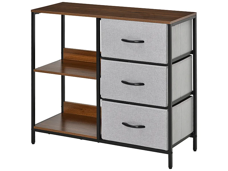 Cómoda de tela gris 80x29x71 cm HOMCOM