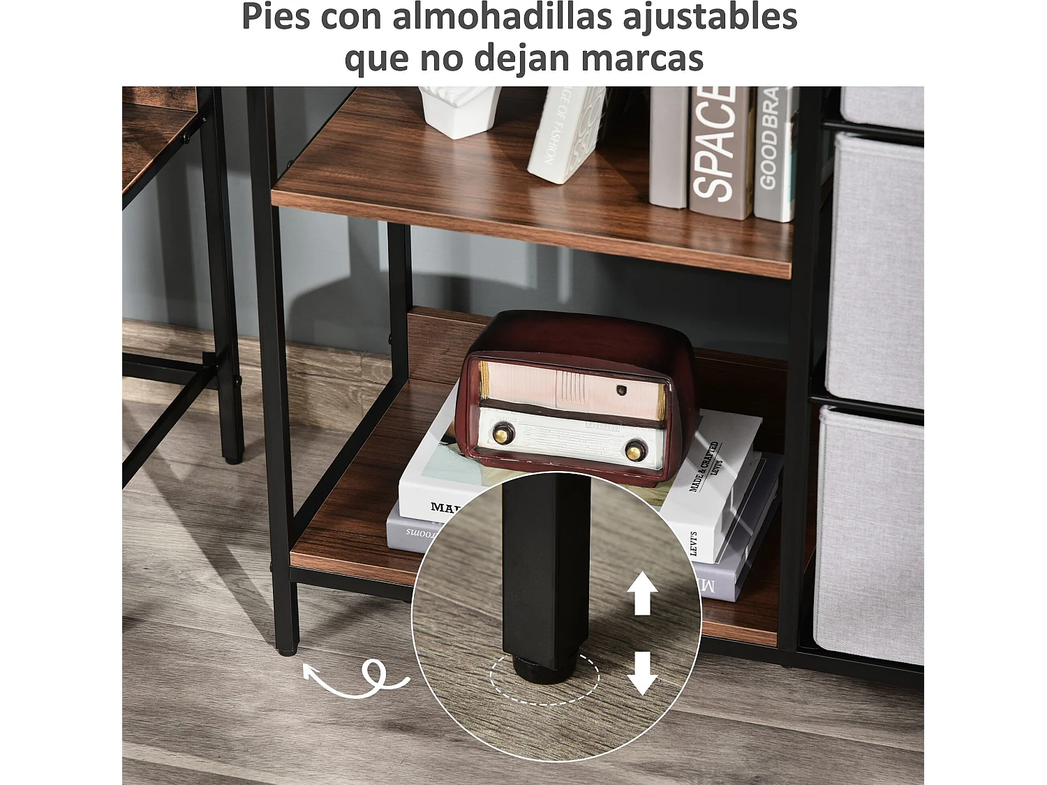 Cómoda de tela gris 80x29x71 cm HOMCOM