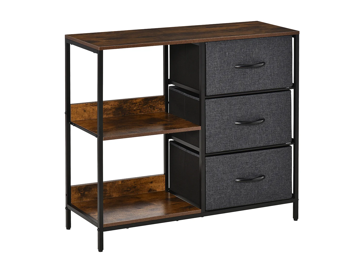 Cómoda de tela gris oscuro/gris carbón 80x29x71 cm HOMCOM