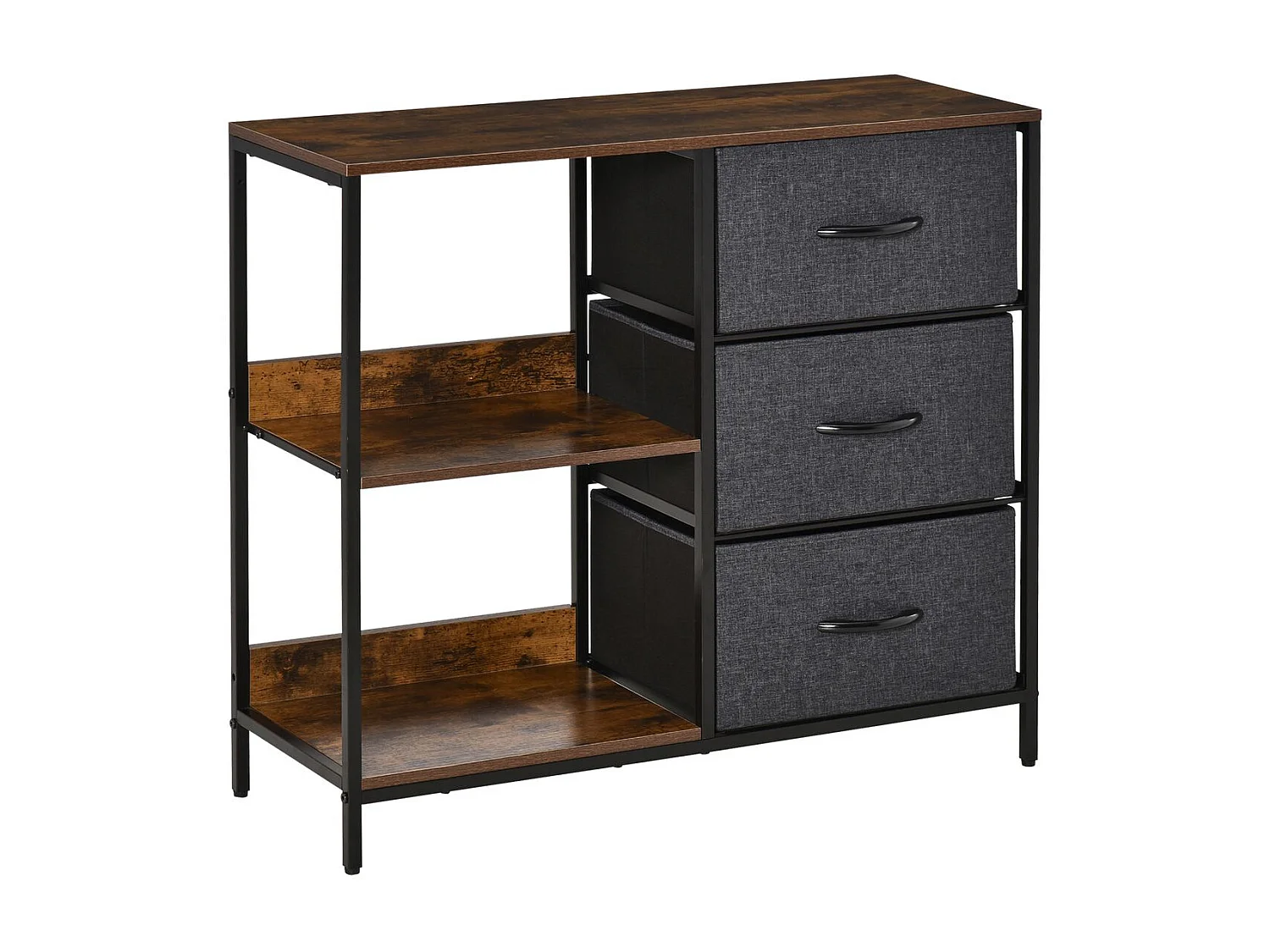 Cómoda de tela gris oscuro/gris carbón 80x29x71 cm HOMCOM