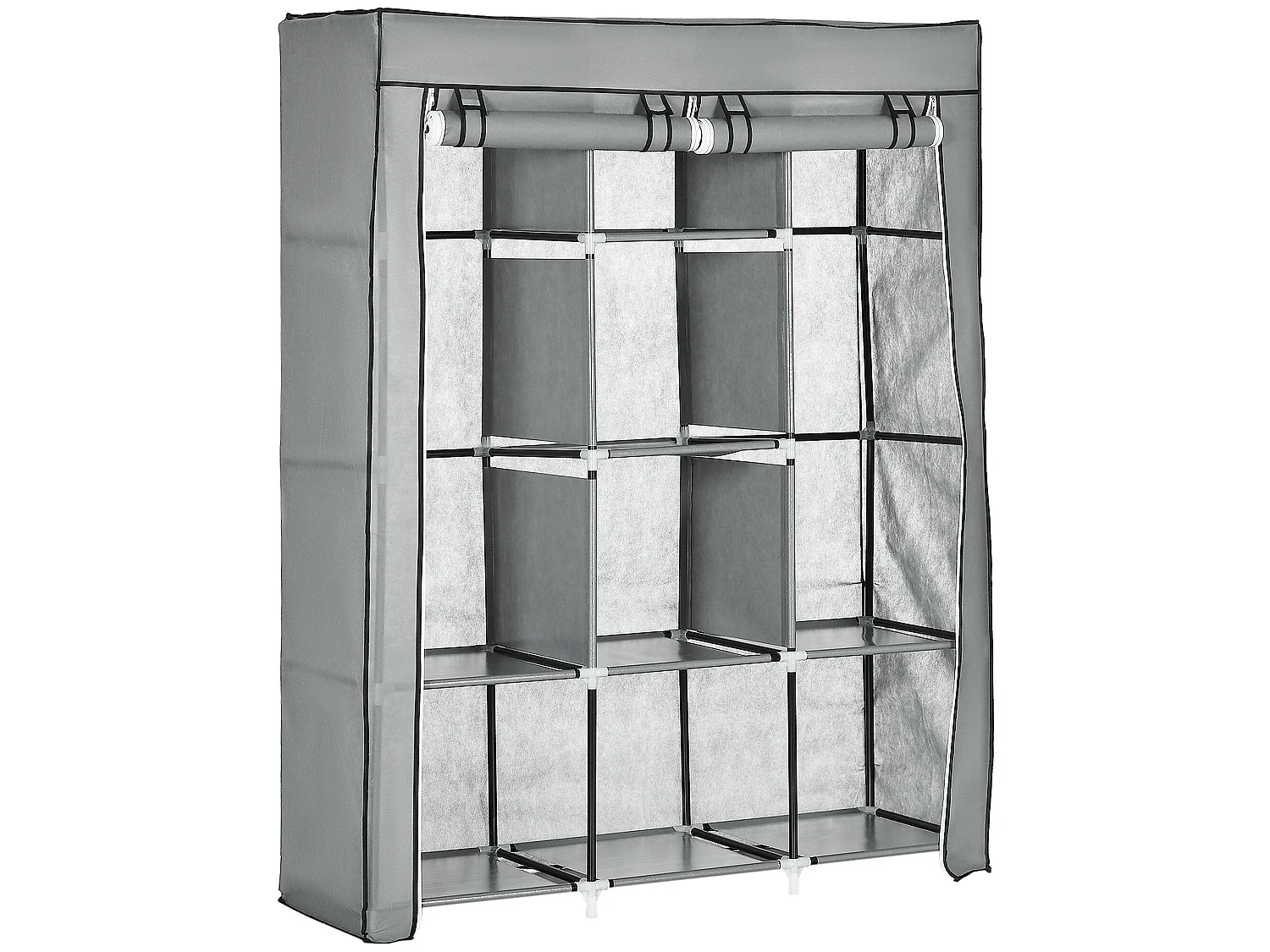 Armario de tela gris claro 125x43x162.5 cm HOMCOM