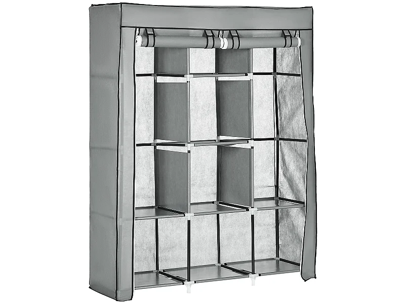Armario de tela gris claro 125x43x162.5 cm HOMCOM
