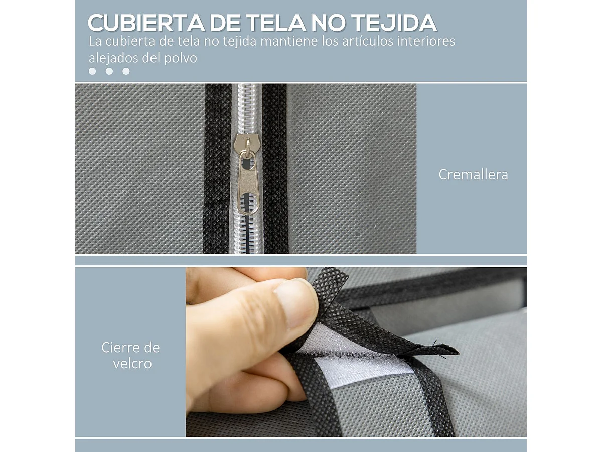 Armario de tela gris claro 103x43x162.5 cm HOMCOM