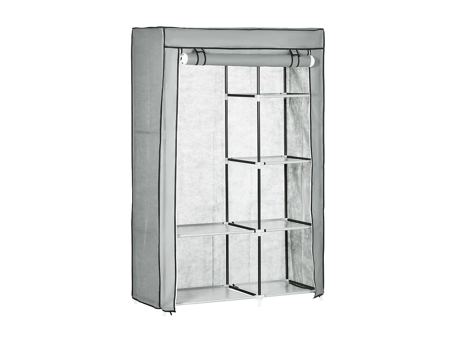 Armario de tela gris claro 103x43x162.5 cm HOMCOM