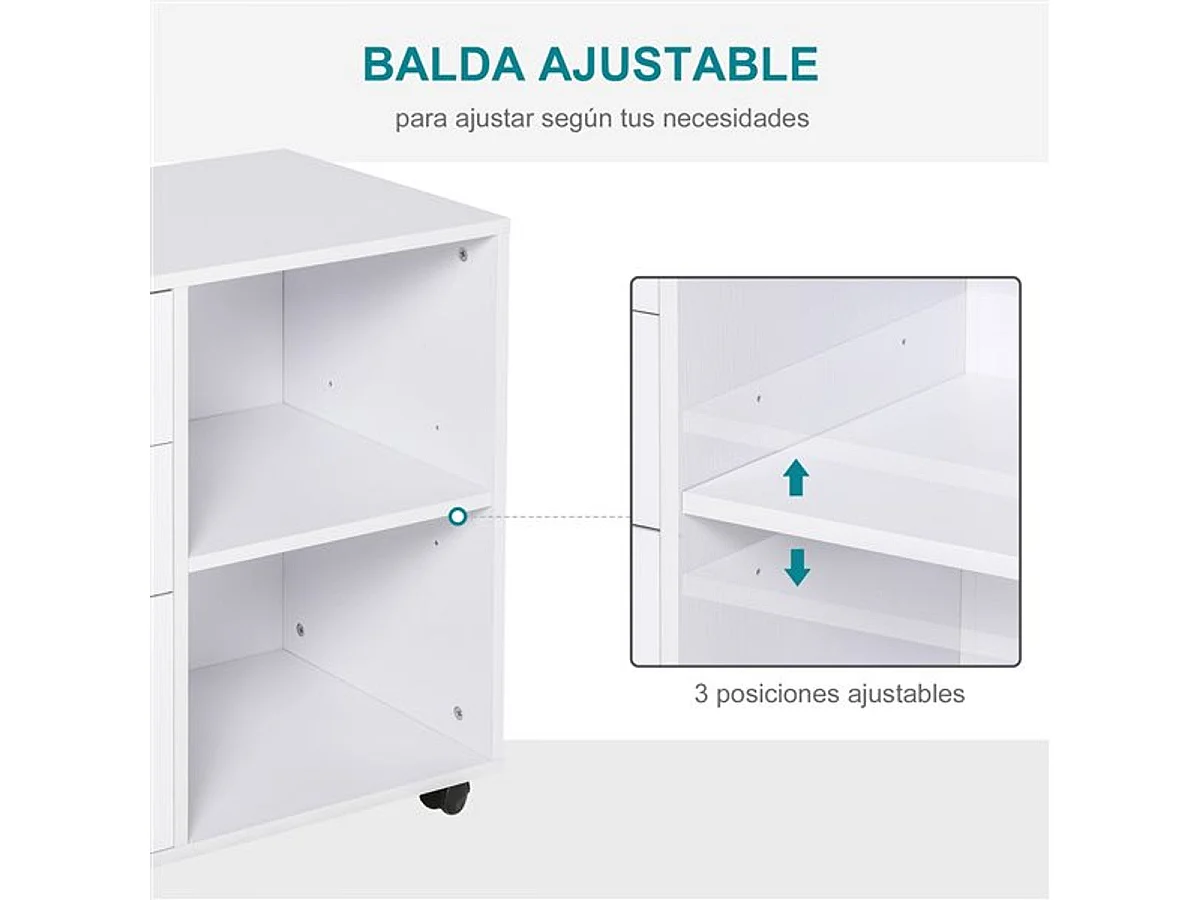 Soporte para impresora blanco 80x40x65 cm HOMCOM