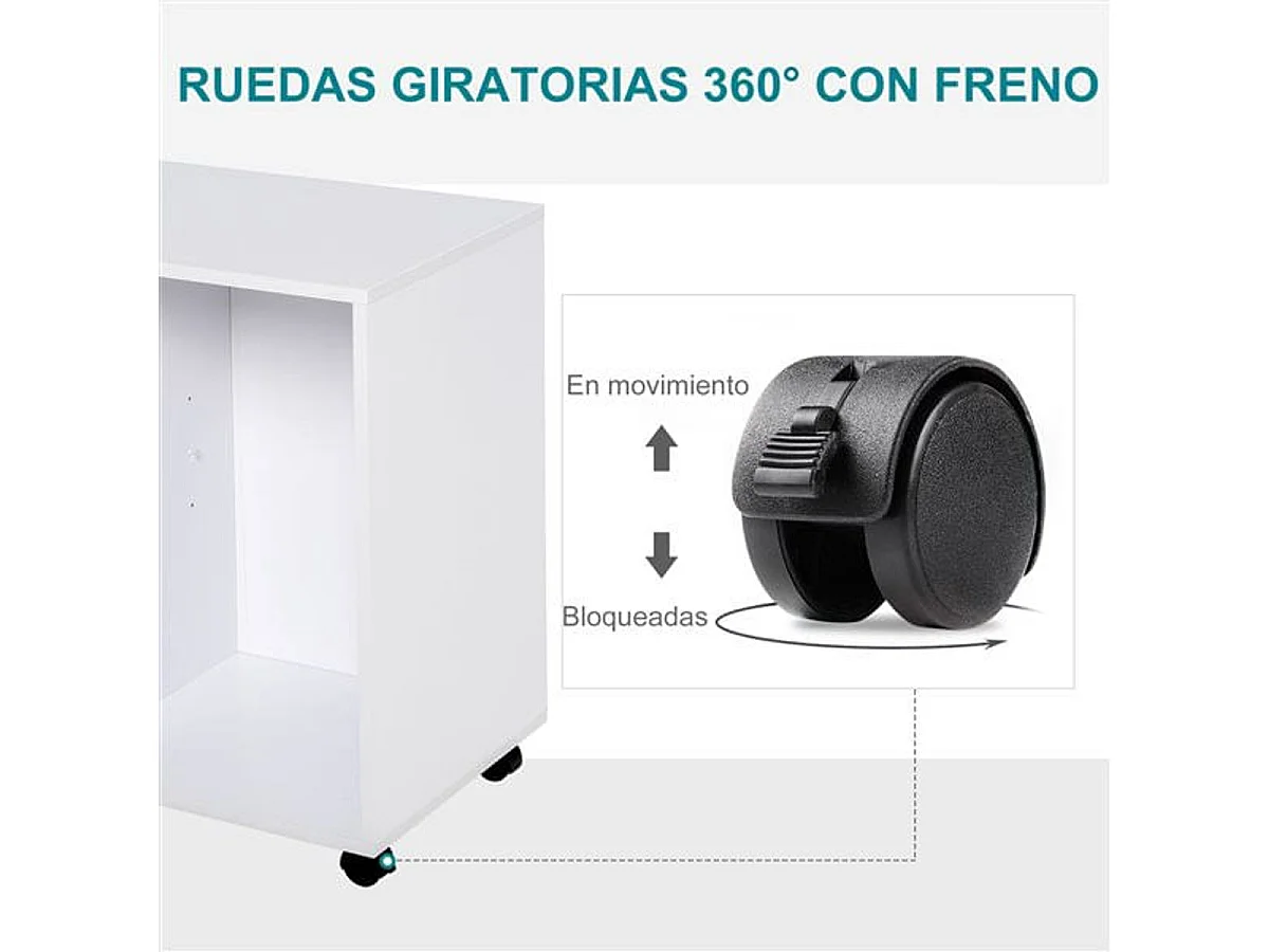 Soporte para impresora blanco 80x40x65 cm HOMCOM