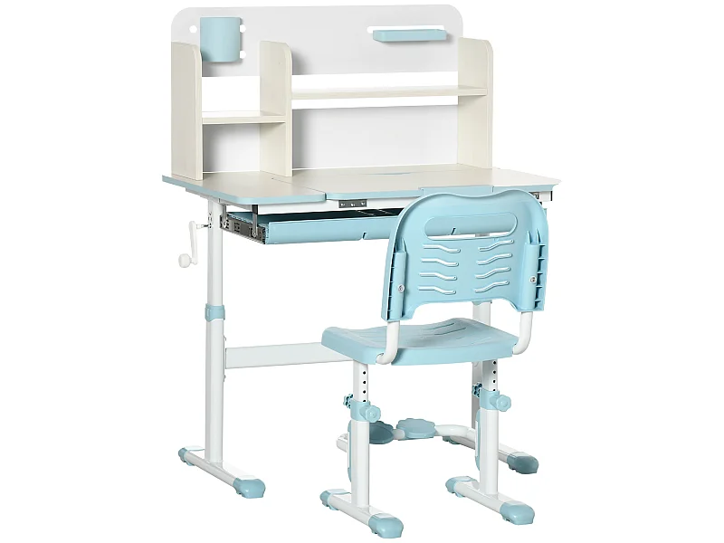 Pupitre infantil azul 80x52x109 cm HOMCOM