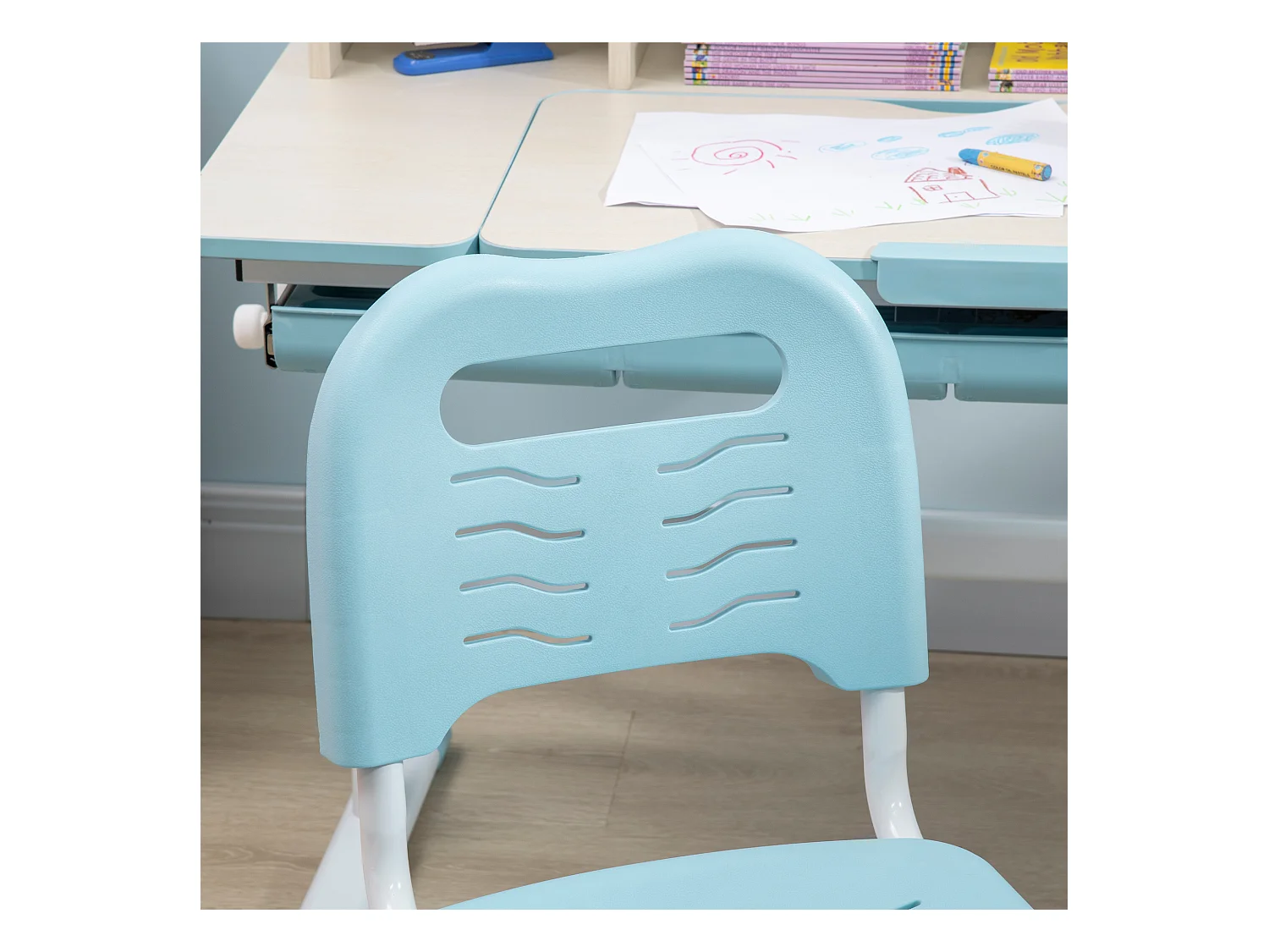 Pupitre infantil azul 80x52x109 cm HOMCOM