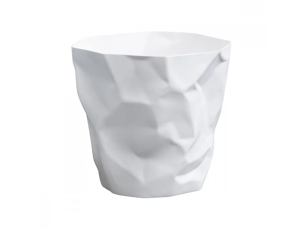 Corbeille design froissée Bin Bin H31cm Blanc  Essey