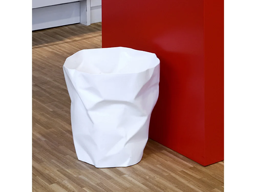 Corbeille design froissée Bin Bin H31cm Blanc  Essey
