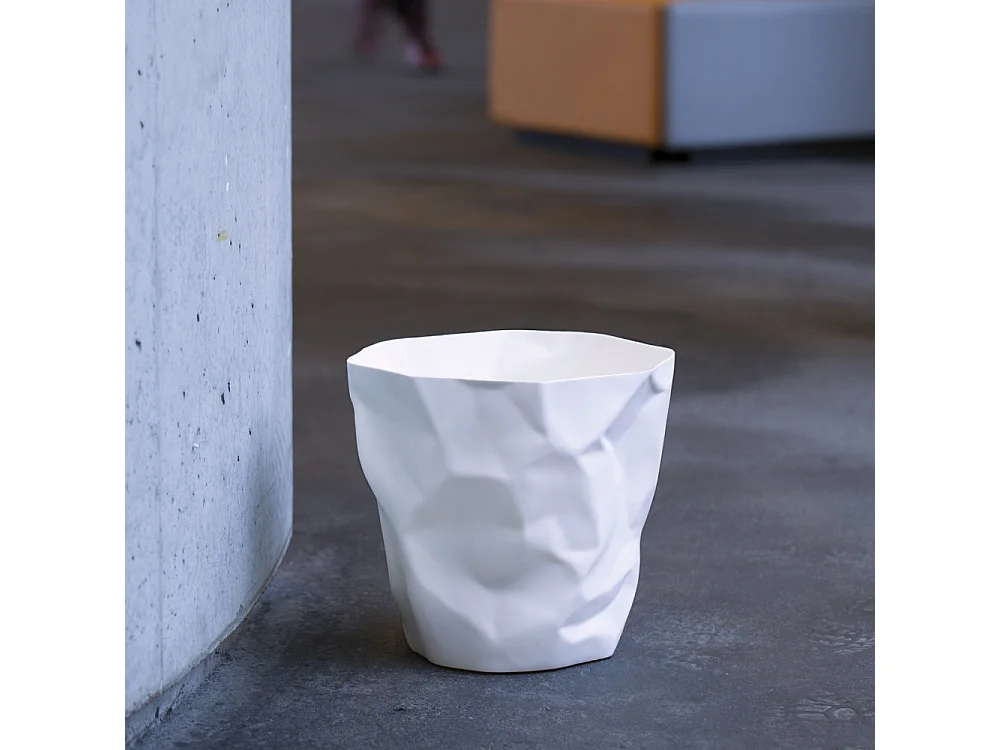 Corbeille design froissée Bin Bin H31cm Blanc  Essey