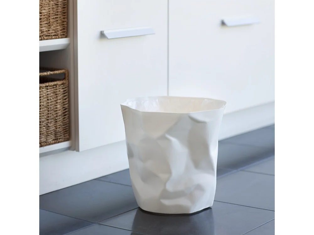 Corbeille design froissée Bin Bin H31cm Blanc  Essey