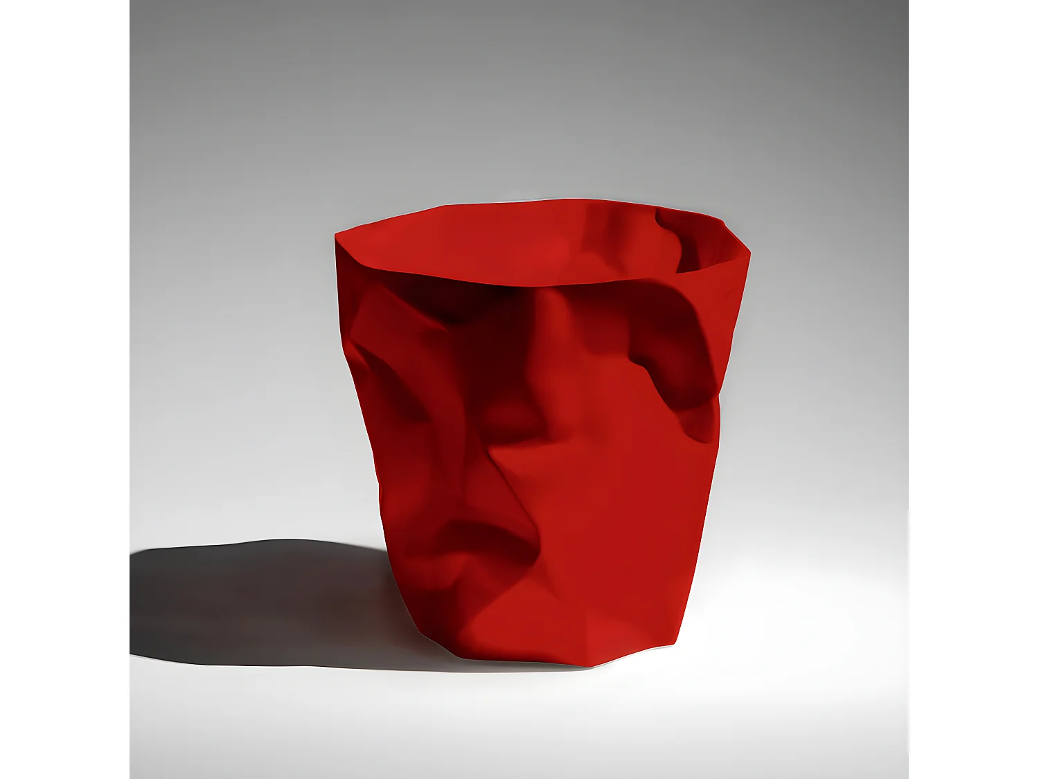 Corbeille design froissée Bin Bin H31cm Rouge  Essey