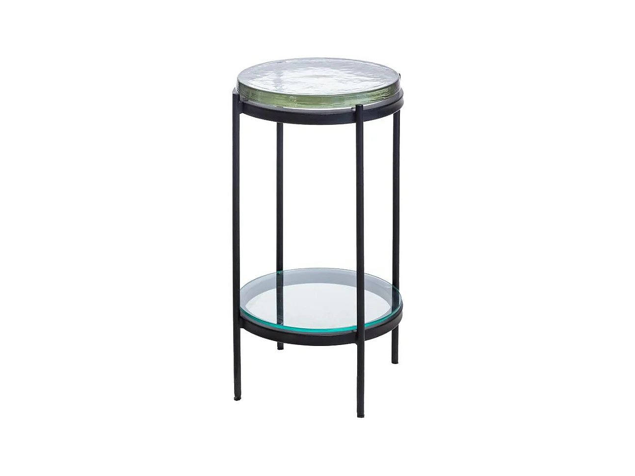 Bout de canapé plateau en verre rouge Lise