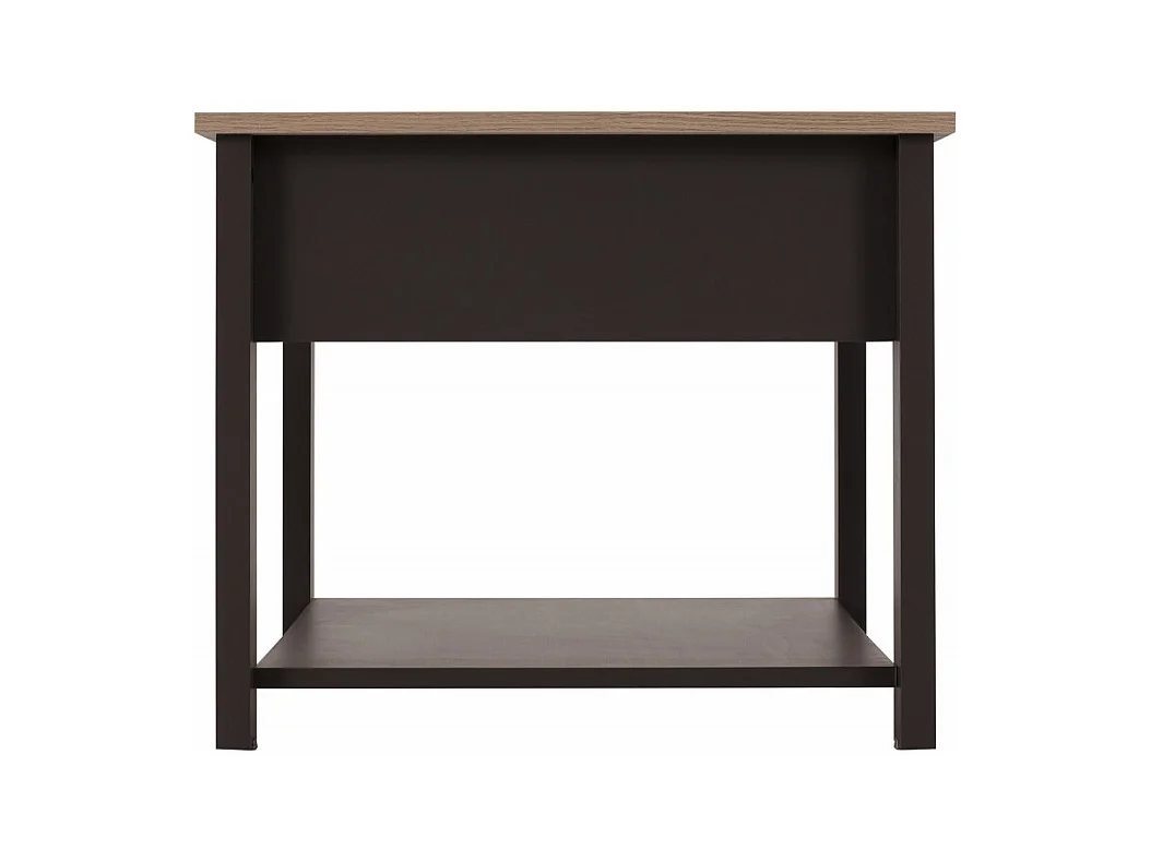 Table Basse 1 Tiroir Chêne et Gris 1 Niche L 103 H 85 P 59.5 cm