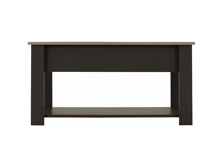 Table Basse 1 Tiroir Chêne et Gris 1 Niche L 103 H 85 P 59.5 cm