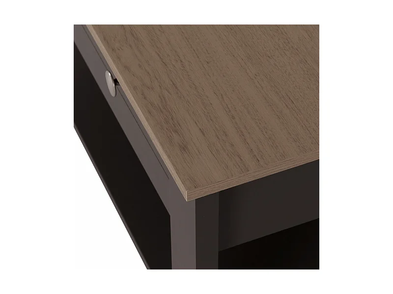 Table Basse 1 Tiroir Chêne et Gris 1 Niche L 103 H 85 P 59.5 cm