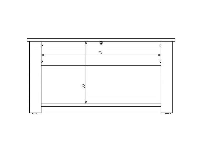 Table Basse 1 Tiroir Chêne et Gris 1 Niche L 103 H 85 P 59.5 cm