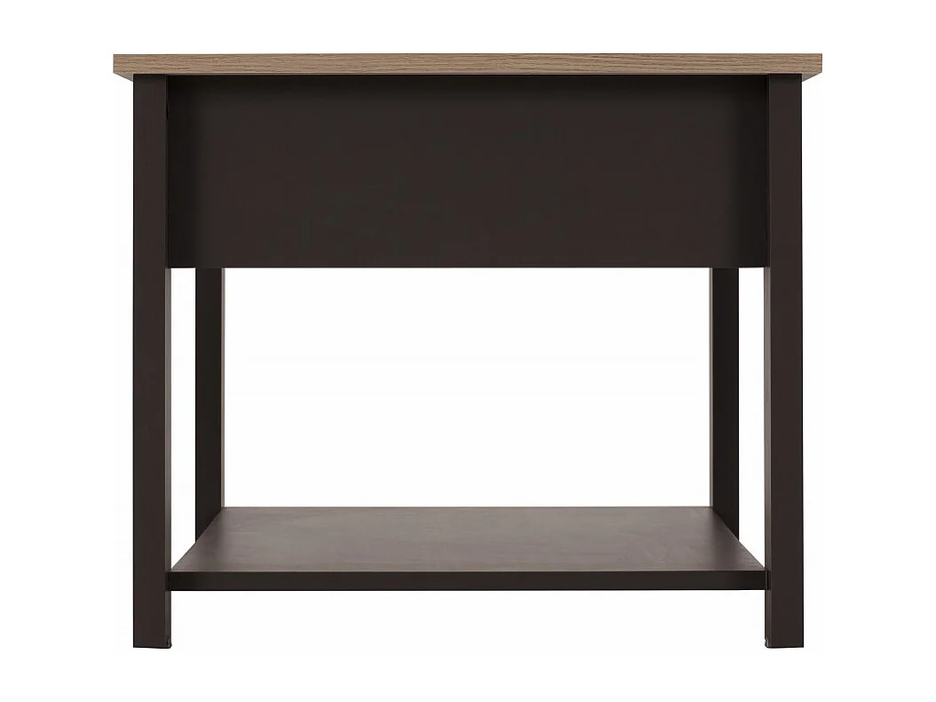 Table Basse 1 Tiroir Chêne et Gris 1 Niche L 103 H 85 P 59.5 cm