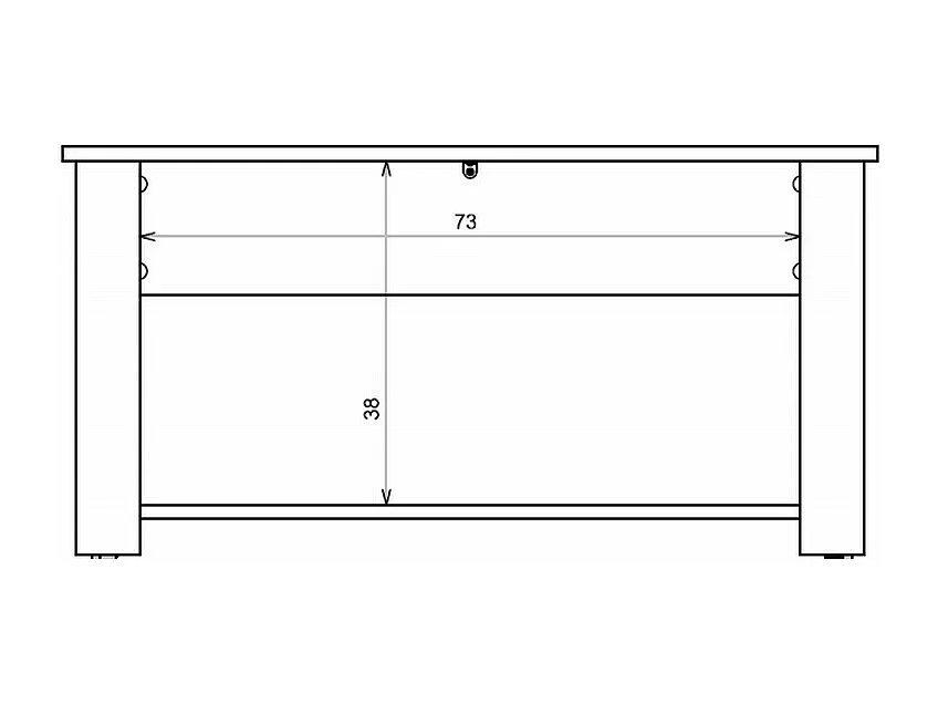 Table Basse 1 Tiroir Chêne et Gris 1 Niche L 103 H 85 P 59.5 cm