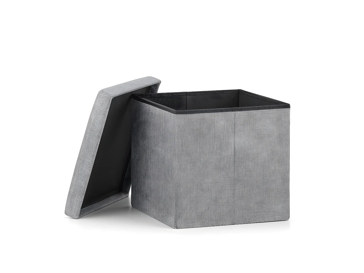 NILFIX - Pouf avec rangement salon/chambre à coucher/d'enfant - 38x38x36 cm - Assise d'appoint