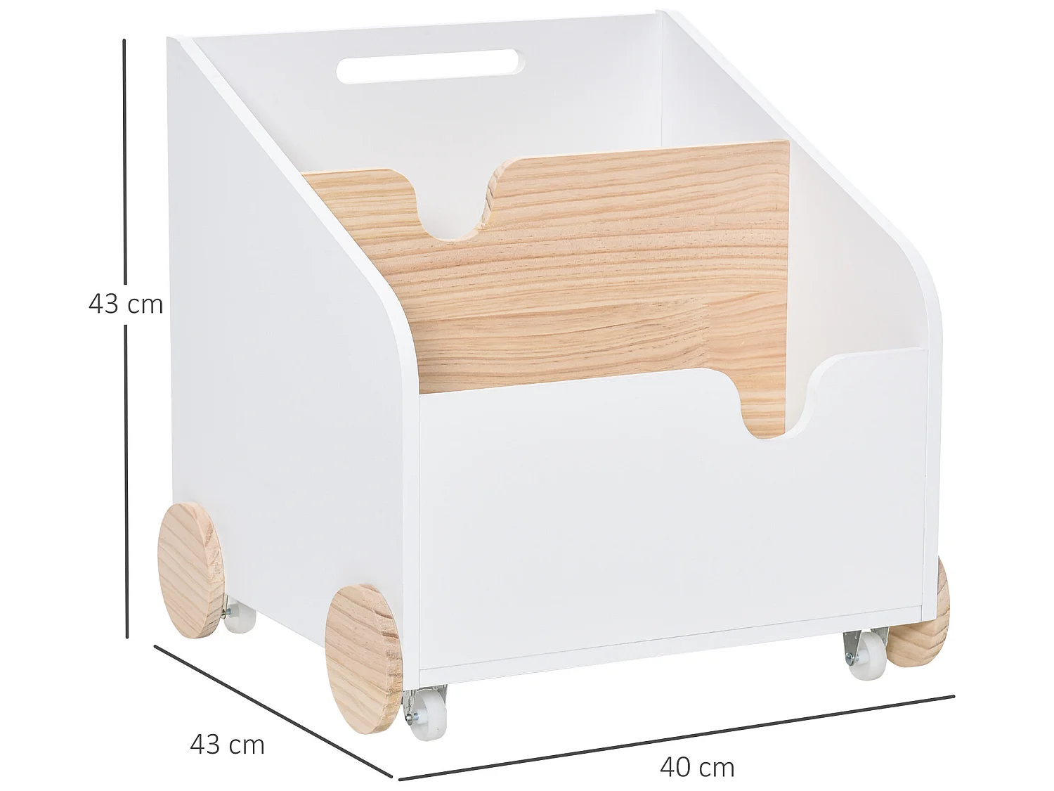 Caja de almacenaje de juguetes blanco 40x43x43 cm HOMCOM