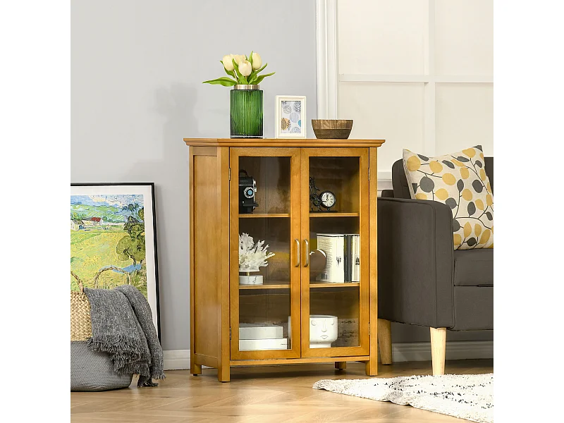 Armario de salón nogal 66x31.8x86.8 cm HOMCOM