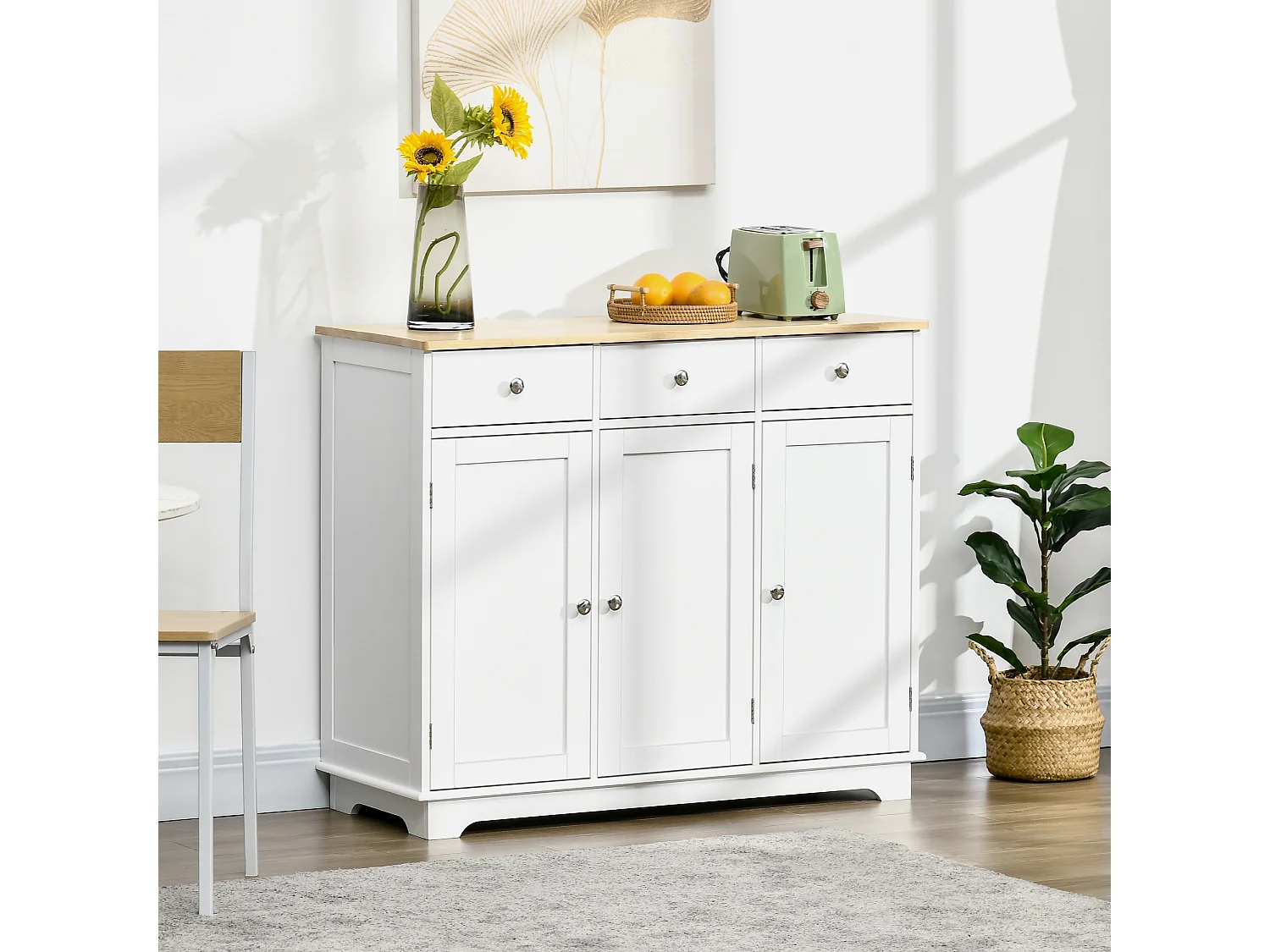 Aparador de cocina blanco 101x40x85 cm HOMCOM