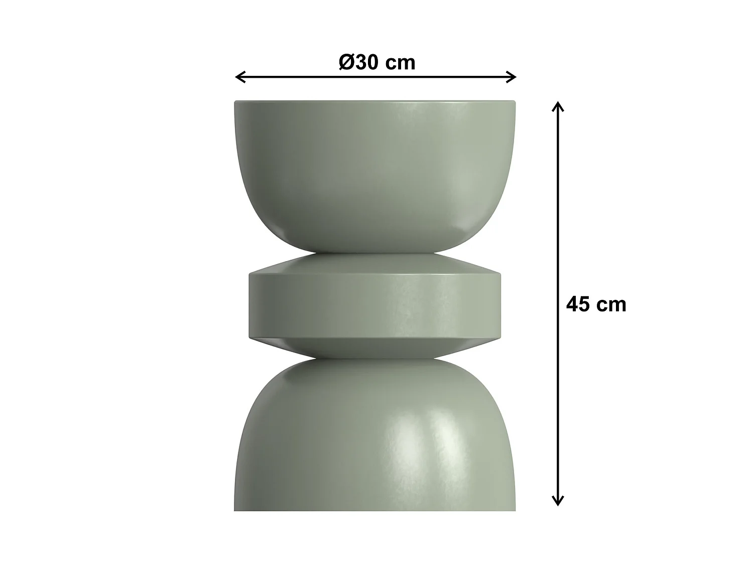 Table d'appoint en métal - Kaki - TUVAMI
