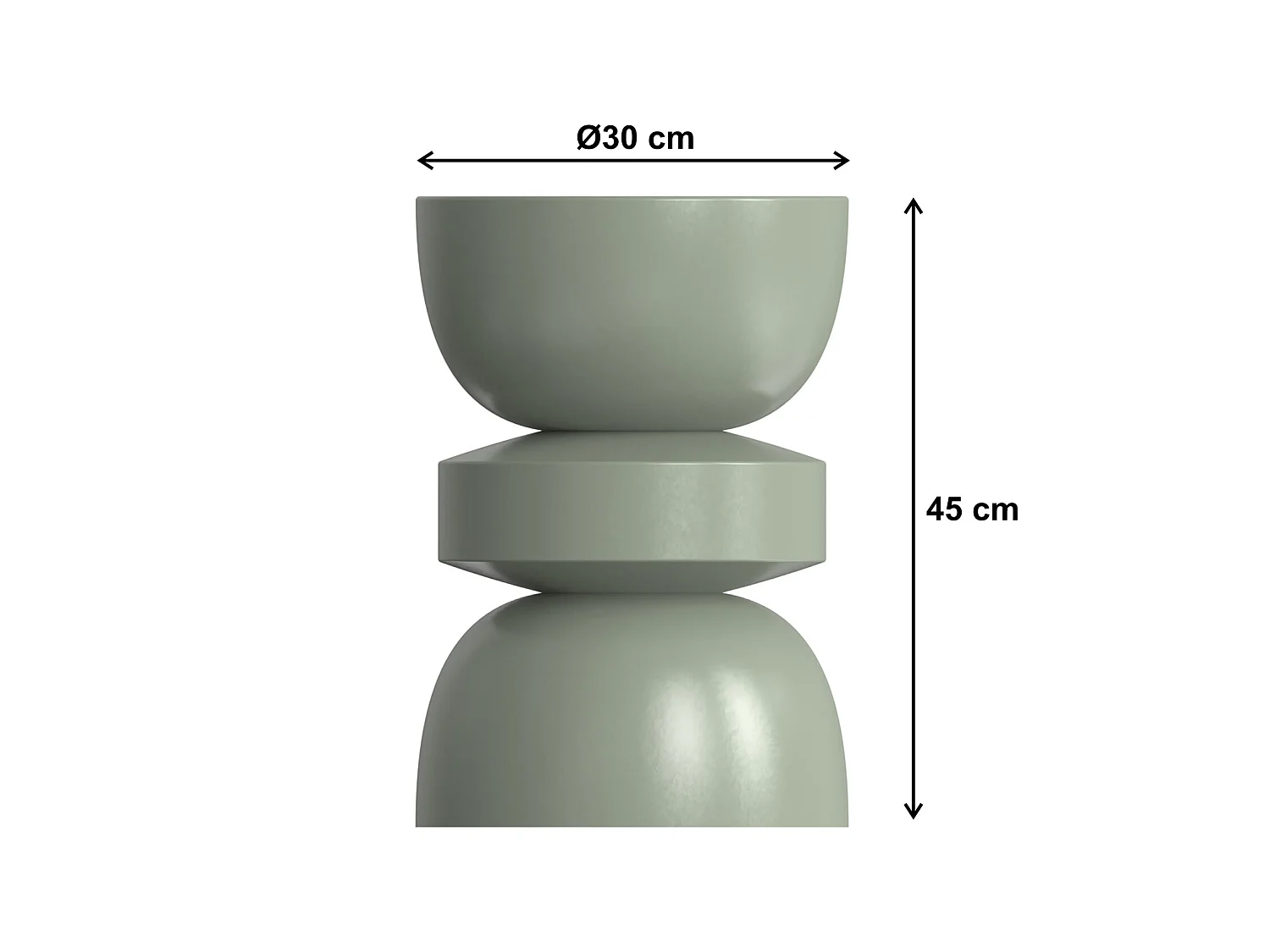 Mesa auxiliar de metal - Kaki - TUVAMI