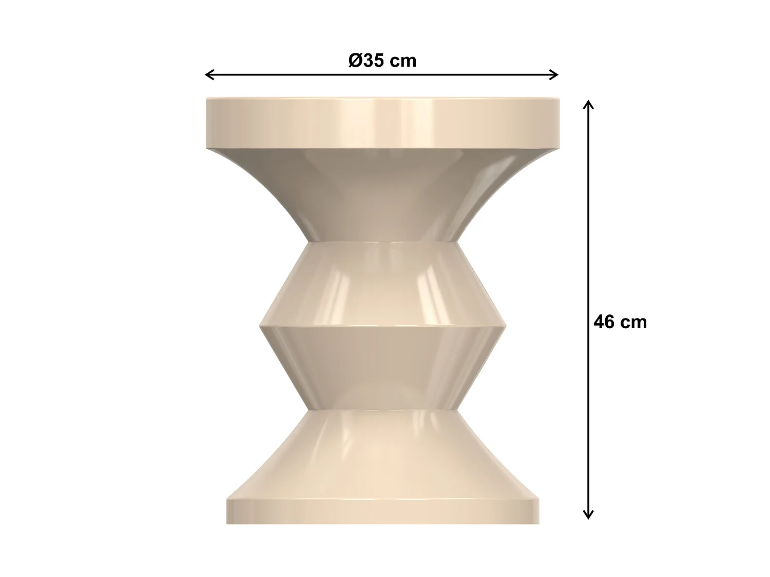 Beistelltisch aus Metall - Beige - ZOLIMI