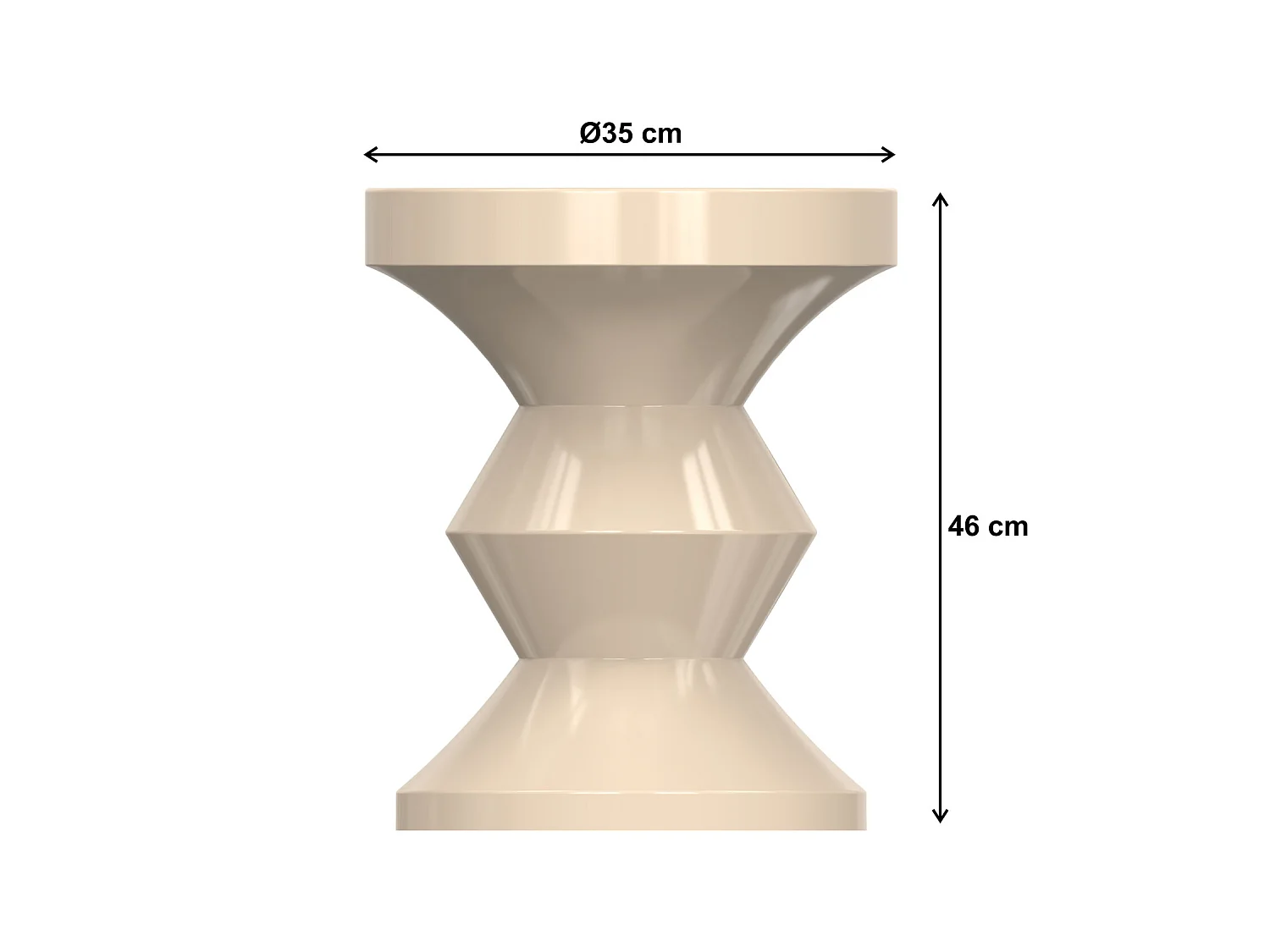 Mesa auxiliar de metal - Beige - ZOLIMI
