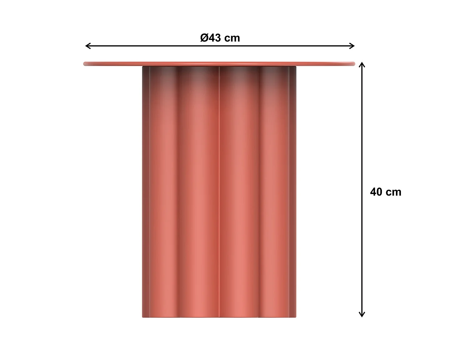 Bijzettafeltje van metaal - Terracotta - GAVOPI